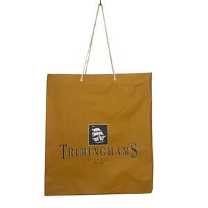 Vintage 90s Triminghams Bermuda Shopping Bag Vinyl String Handle Preppy Schooner